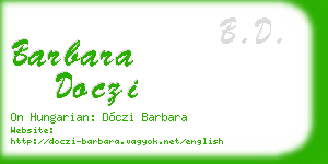 barbara doczi business card