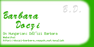 barbara doczi business card